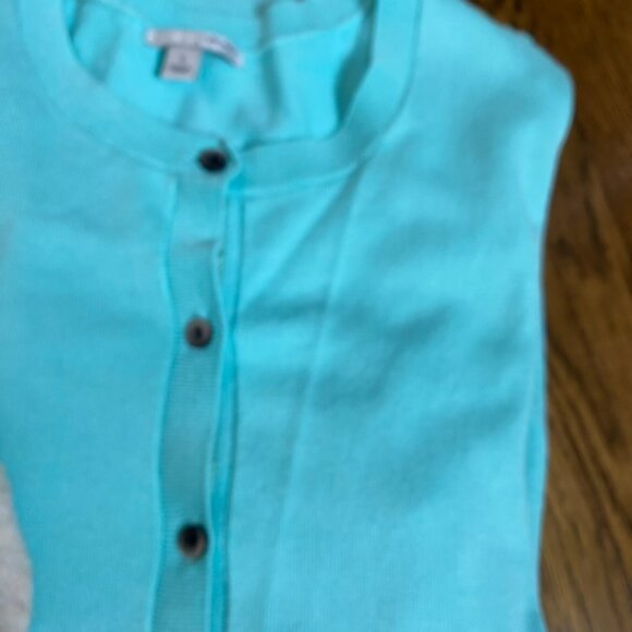 (2) Halogen cardigan sweaters size SM women's lightweight soft beige mint green - Picture 4 of 9